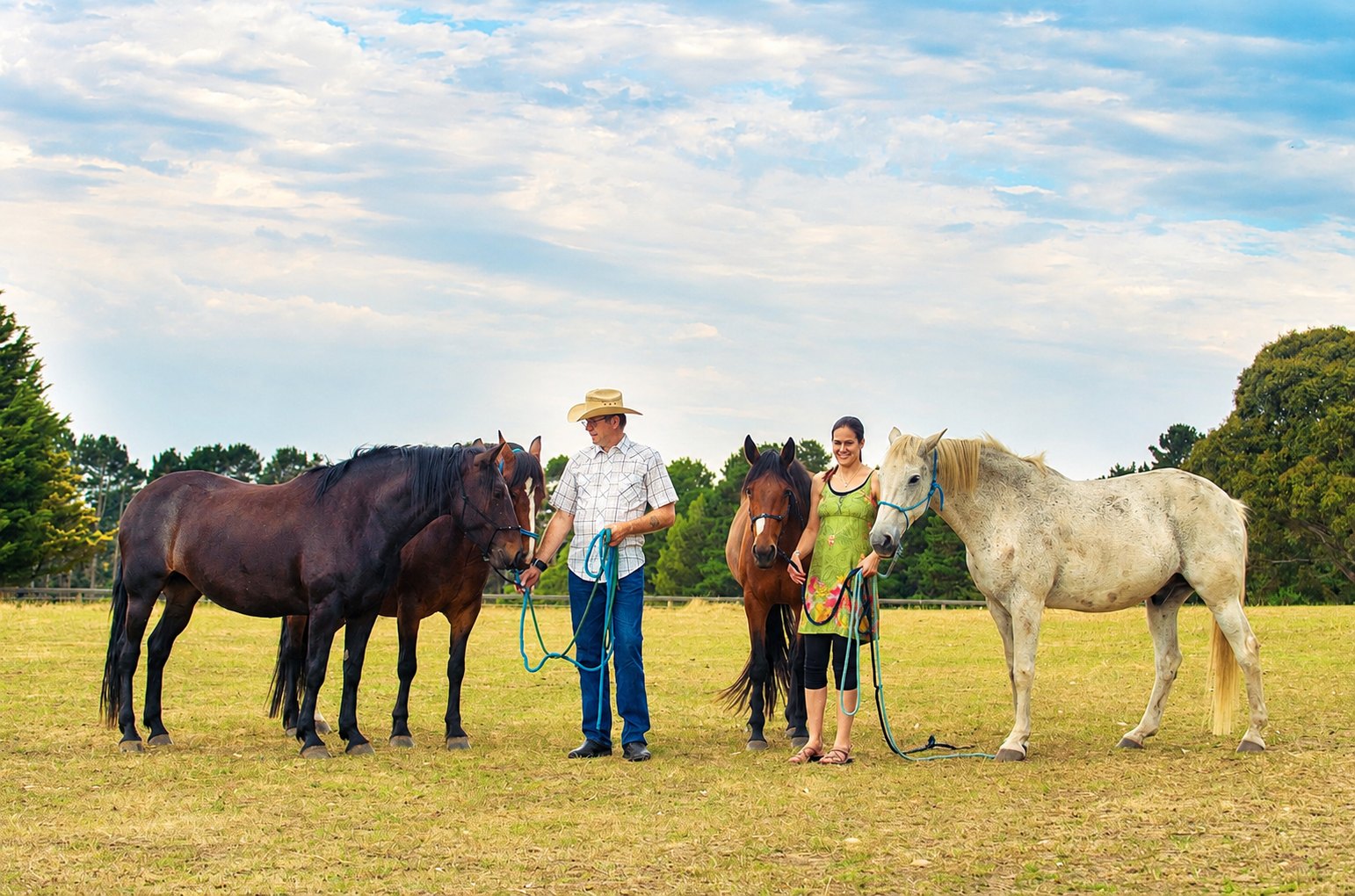 Chase and Keith with the horses of Lucies Haven